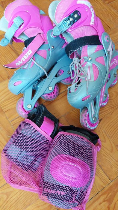 Patins e proteções de criança tam. 34-37