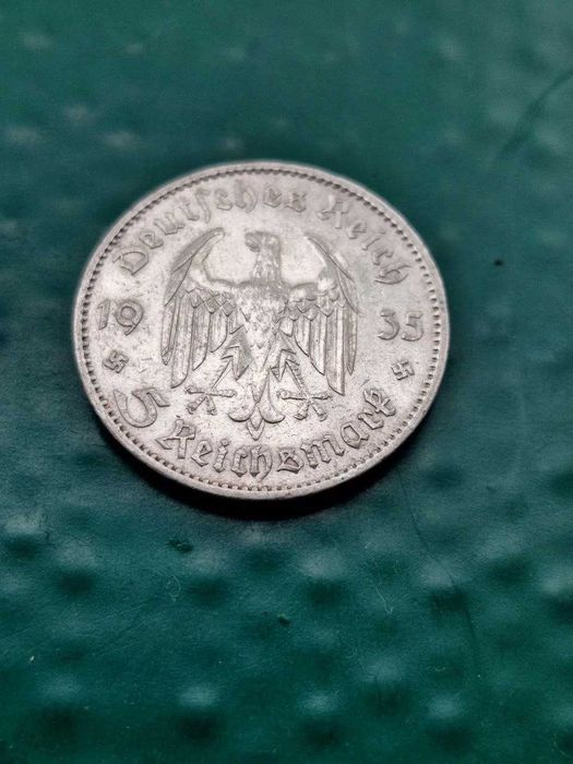 Монета 5 рейхсмарок 1935 Кирха Срибло