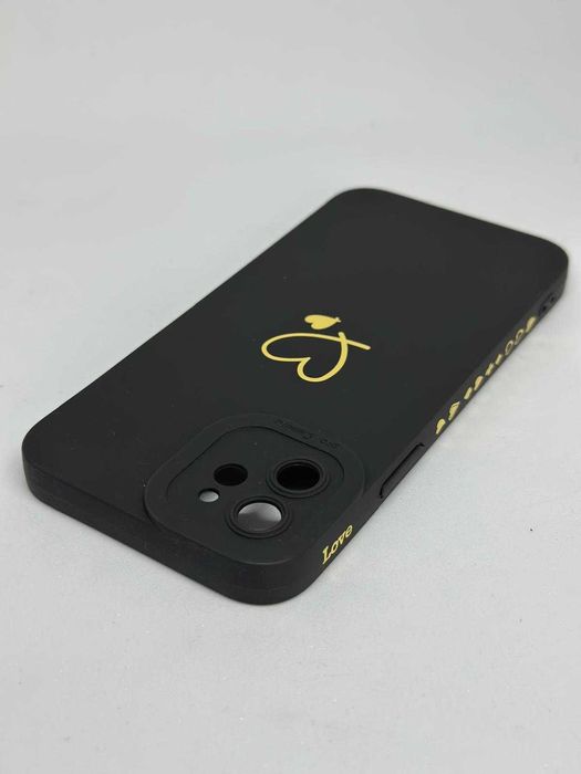 Iphone 12 Obudowa Etui Case Silikonowy Czarny z Serduszkami kod 882