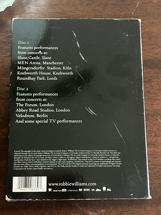 Capa original do DVD “And Through It All Robbie Williams Live 1997 - 2006