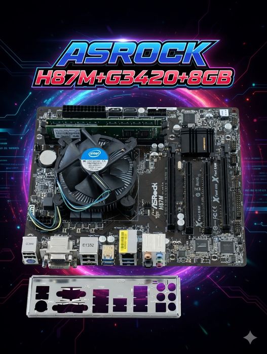 ASRock H87M + Intel G3420 + 8GB RAM + Maskownic+USB 3.0