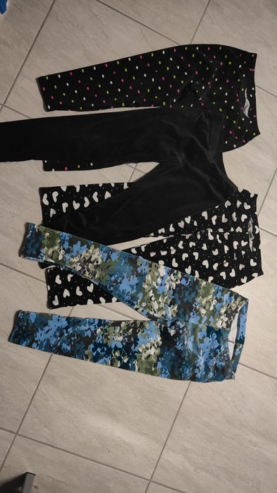 Legginsy Moraj welurowe 122/128 zestaw 4 szt. Ciepłe grube