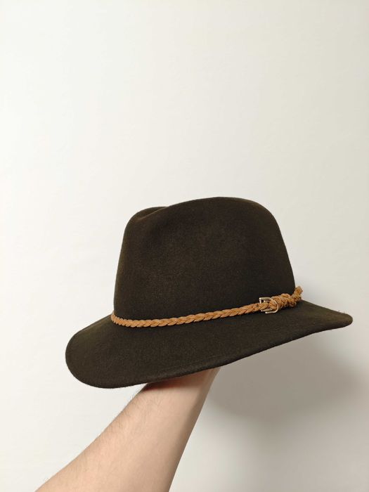 Капелюх р58 чоловічий фетровий мисливський хакі олива stetson фетровий