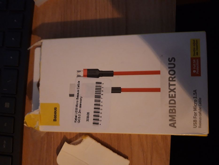 Kabel USB Micro Baseus Cafule QC3.0 2m czerwony