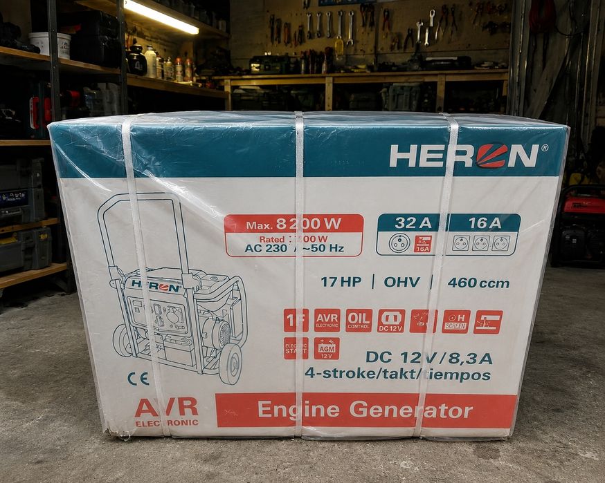 Генератор HERON 8.2 кВт (7.3 кВт ном.) електростартер AVR