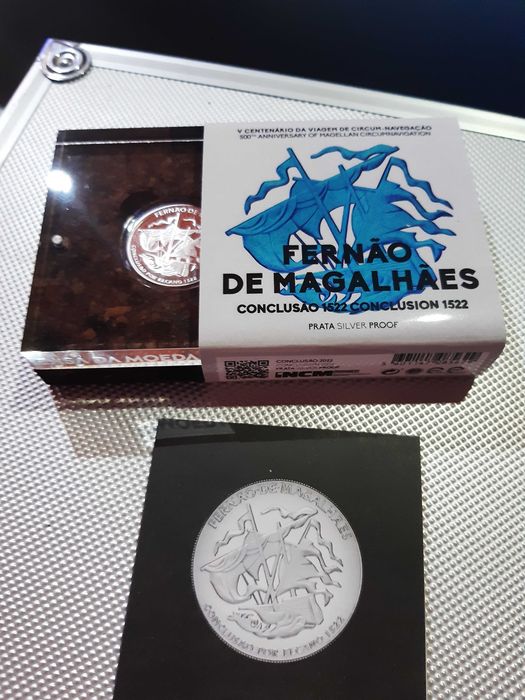 coleção 4 moedas prata proof V Cent. Circum-Navegação, F. Magalhães