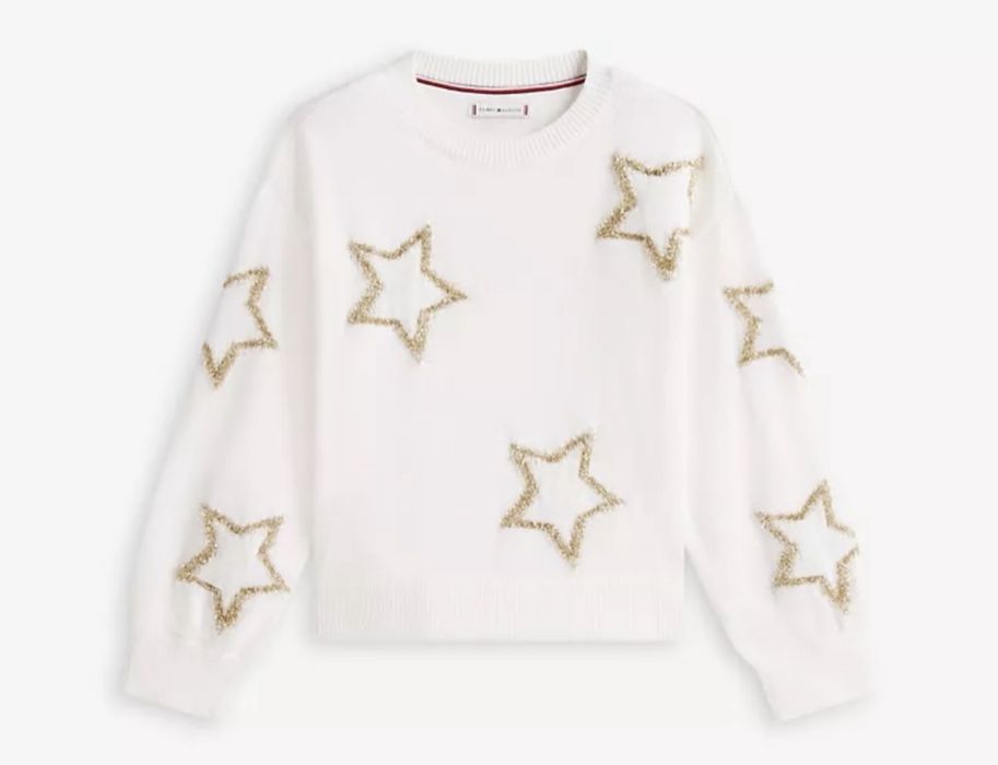 Светр tommy hilfiger,  зірками. kids' intarsia shimmer star