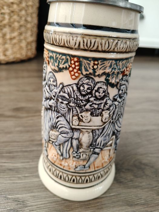 Kolekcjonerski, ozdoby, ceramiczny kufel do piwa, Herb Szczecina, gryf