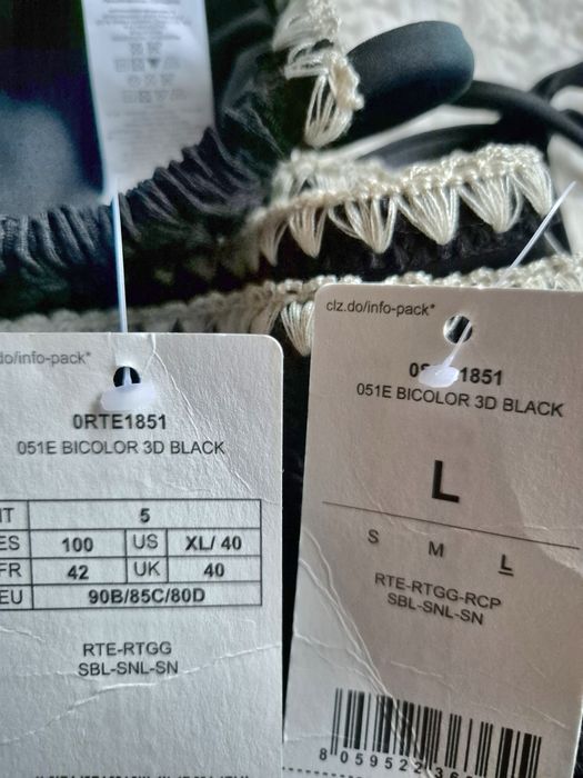 Calzedonia L 90B/85C/80D bicolor 3d czarny boho viral bestseller