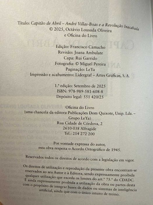 Capitão de Abril - André Villas-Boas - Octávio Lousada Oliveira