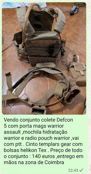 Vendo coletes pretos e coyote