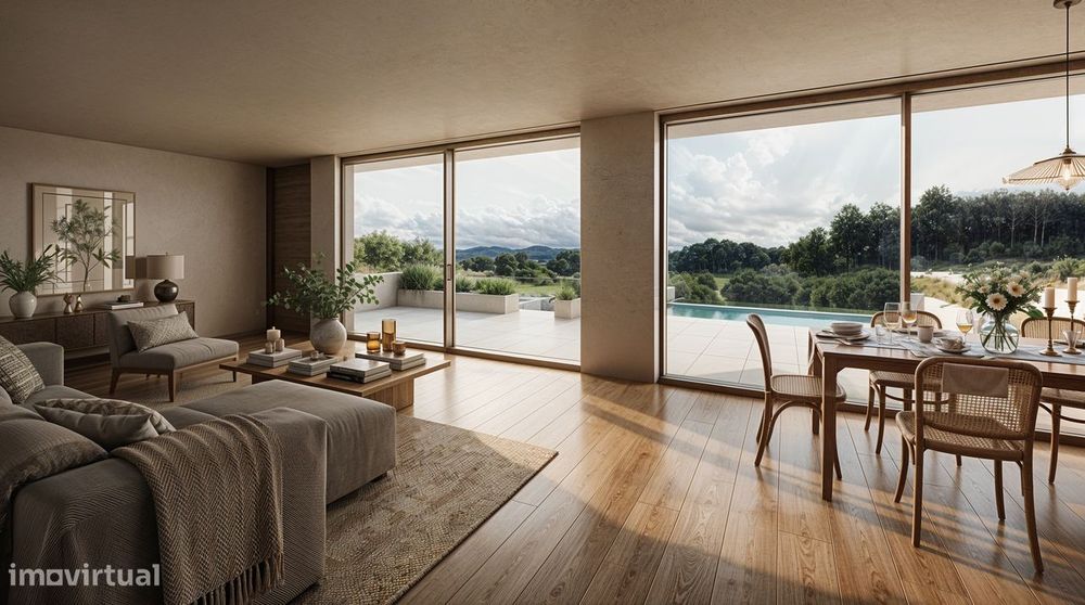 Moradia T2 com piscina entre o rio e o mar