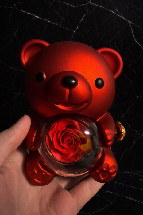Подарункова іграшка ведмедик з розою