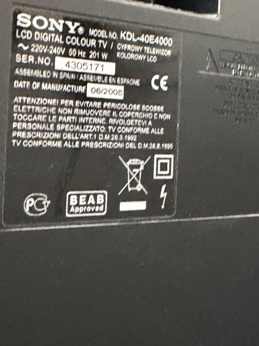 Телевізор Sony KDL-40E4000