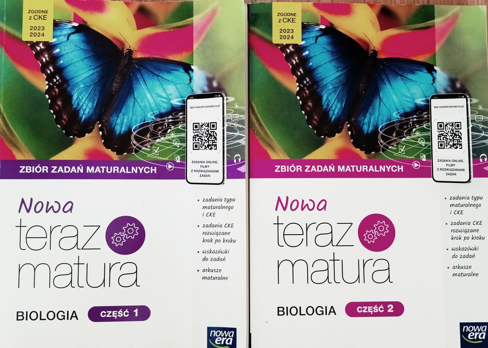 Nowa teraz maruta. Zbiór zadań maturalnych. Biologia. Część 1 i 2. Now