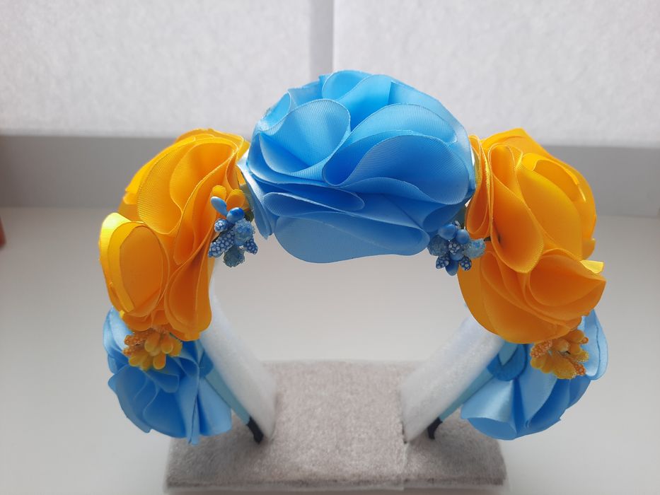 Ободок обруч  вінок в українському та  патріотичному стилі