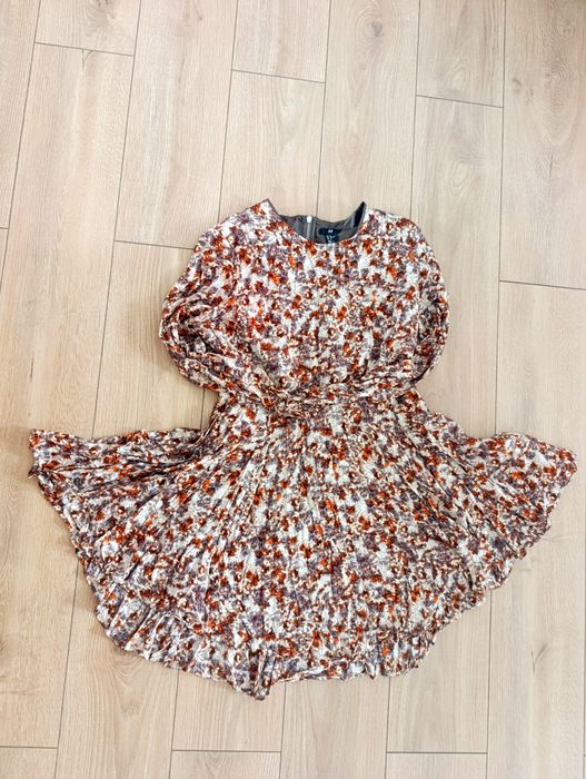 Jesienna sukienka, długi rękaw, marszczona, Plus Size, 44, XXL, H&M