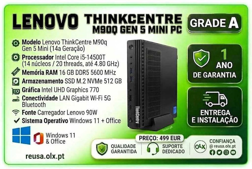 "Vendido!  Mini PC Lenovo M90q Gen5 | i5-14500T | 16GB DDR5 | NVMe 512GB | WiFi | W11