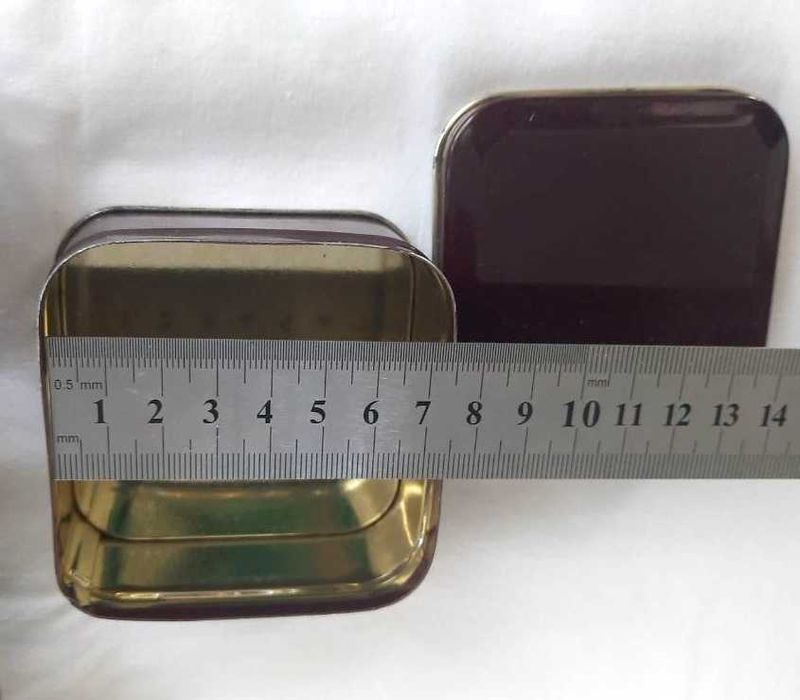 Набор 3 жестяные емкости для чая или приправ, размер 7,5х7,5 х3,5 см