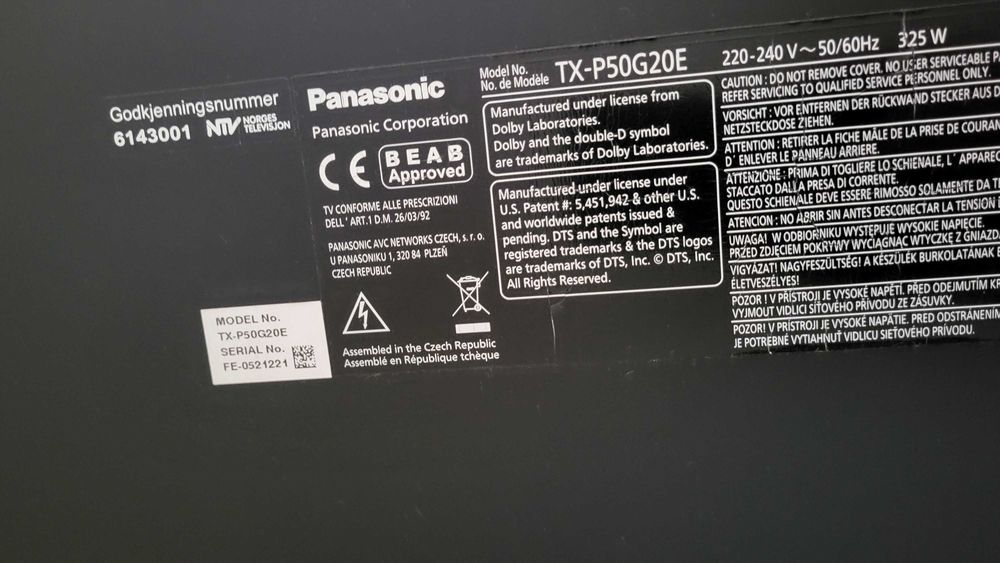 Telewizor Panasonic TX-P50G20E