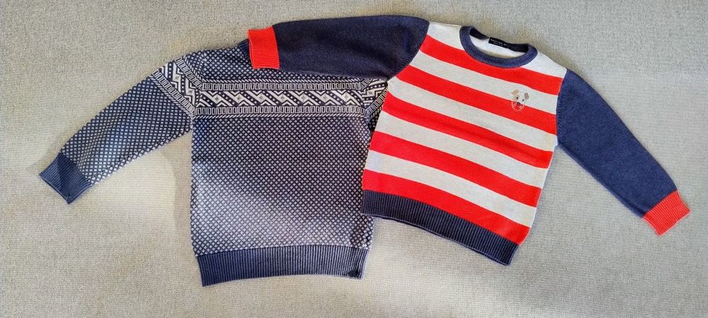 Zestaw Sweterki NEXT 100% Bawełna Super Jakość Zima Święta R.98cm