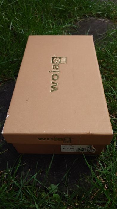 Wojas brązowe musztardowe skórzane sandały sandałki drewniaki platformy.