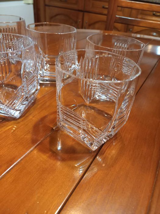 6 Copos de whisky em Cristal da Marinha Grande