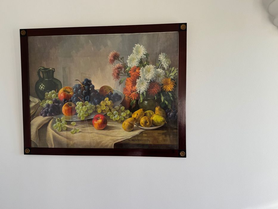 Large Old Antique Frame with Paper Print