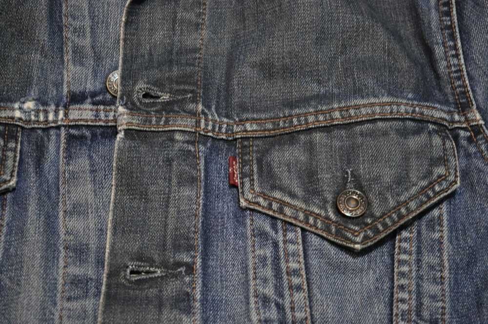 LEVIS L damska kurtka jeansowa vintage poprzecierana p1v 501