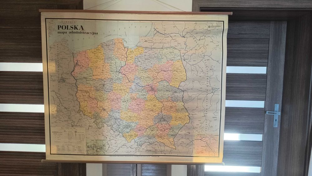 Mapa Polski ścienna wisząca