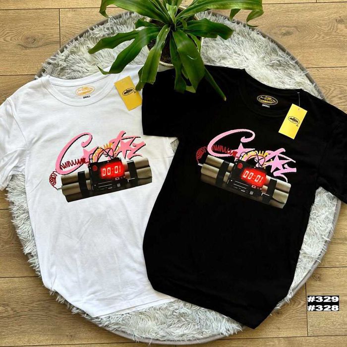 Черная / Белая | Новая Футболка Corteiz x Supreme | XS-XXL