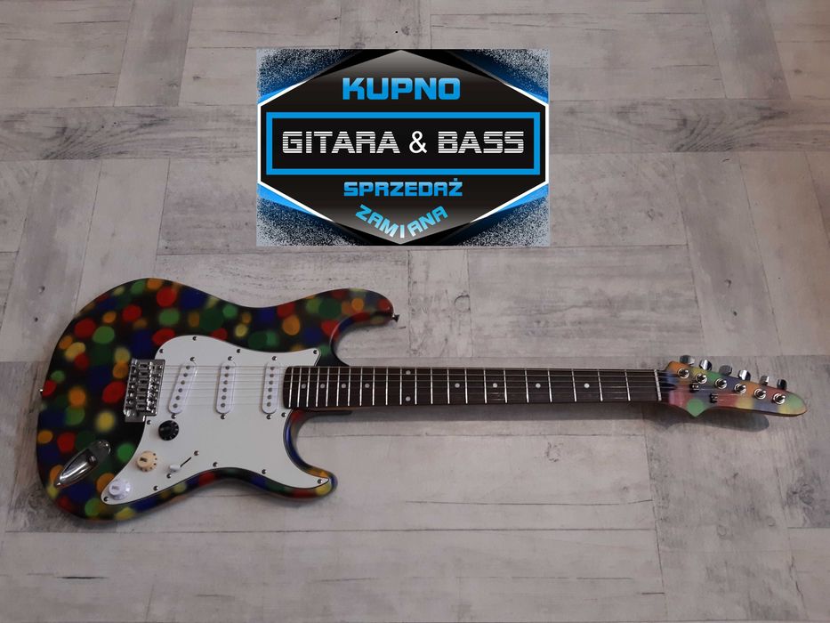 Gitara Stratocaster -multi colors-Harlekin-SSS- wysyłka Gratis-zamiana