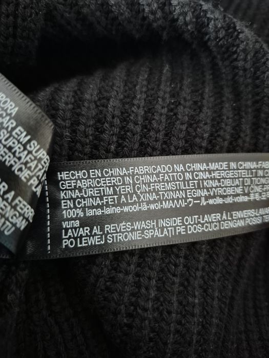 Kardigan dwurzędowy taliowany marynarka czarny wełniany 100% wełna