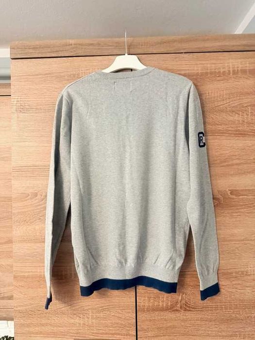 Sweter męski Jack&Jones M szary cienki elegancki bawełniany