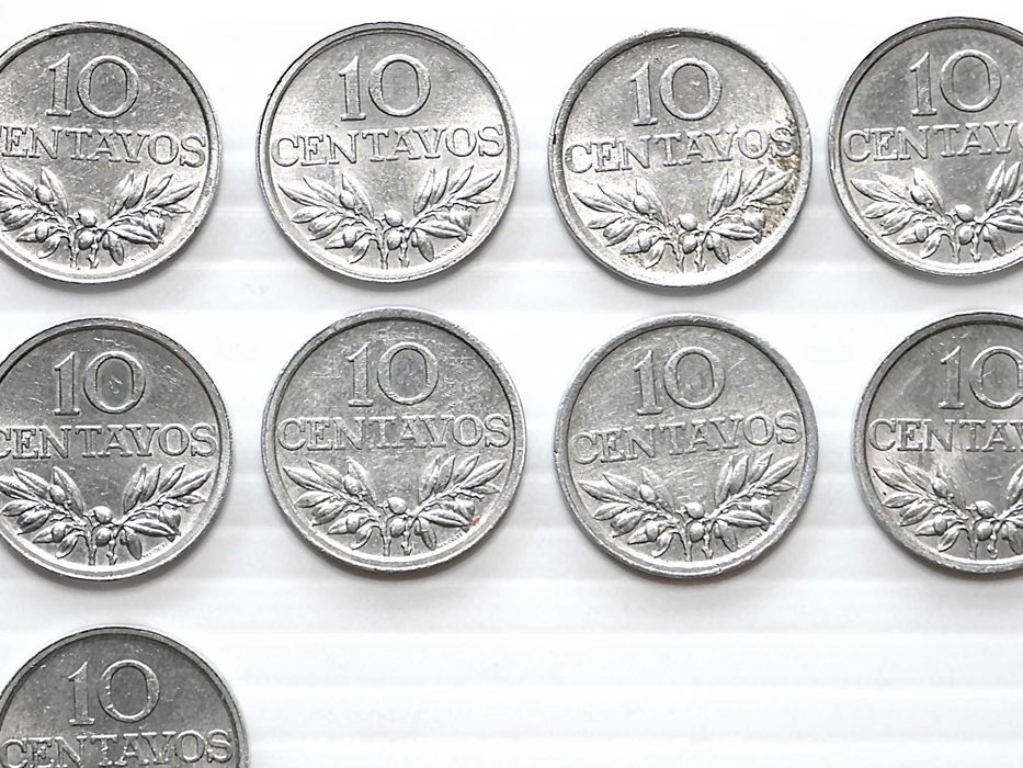 Lote de 9 Moedas 10 Centavos 1978