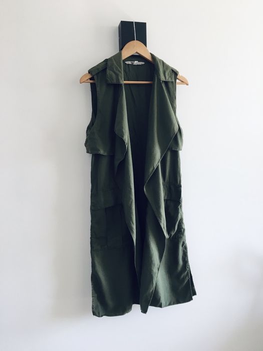 Kamizelka khaki luźna oversize waterfall zara nowa