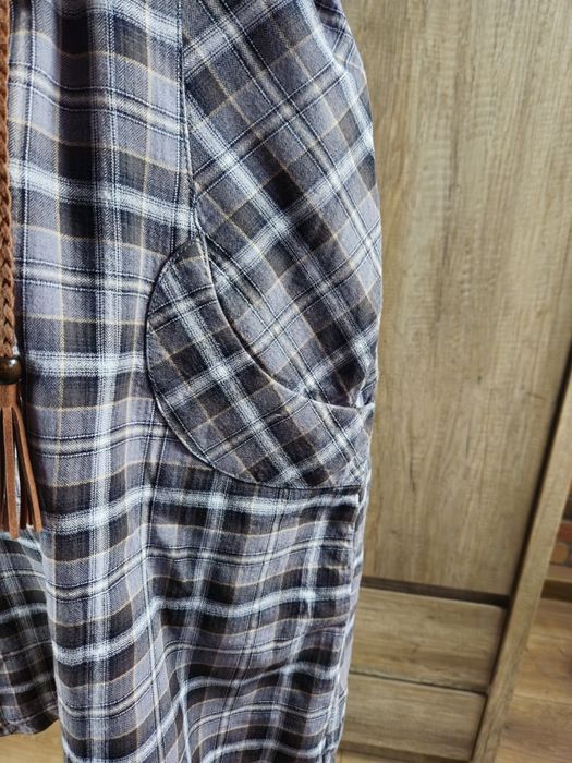 Sukienka letnia w kratkę lekka Street One boho vintage 38 M