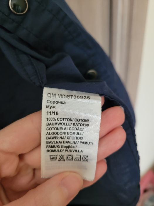 Koszula męska Wrangler bawełna granatowa S