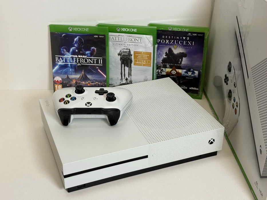 Konsola Xbox One S 1TB z napędem + Pad i 3 Gry | Stan BDB | Gwarancja
