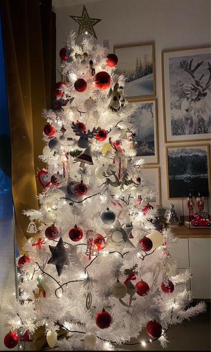 Choinka biala, bez ozdób, 180 cm