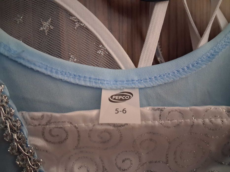 Strój aniol śnieżynka skrzydła aureola