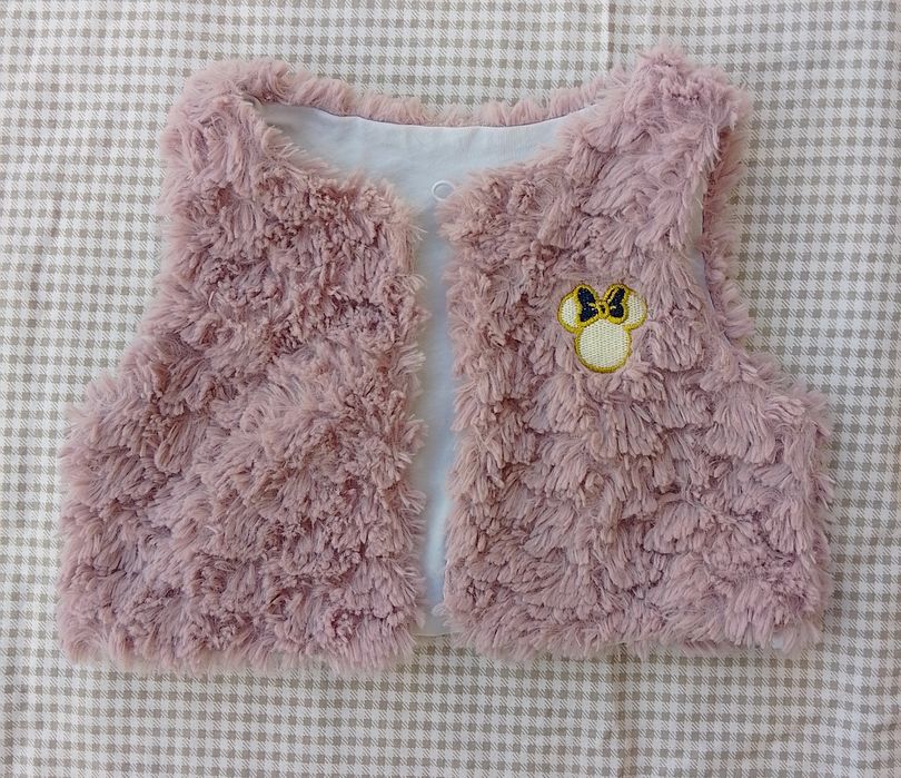 86 хутряна жилетка з мінні маус minnie mouse