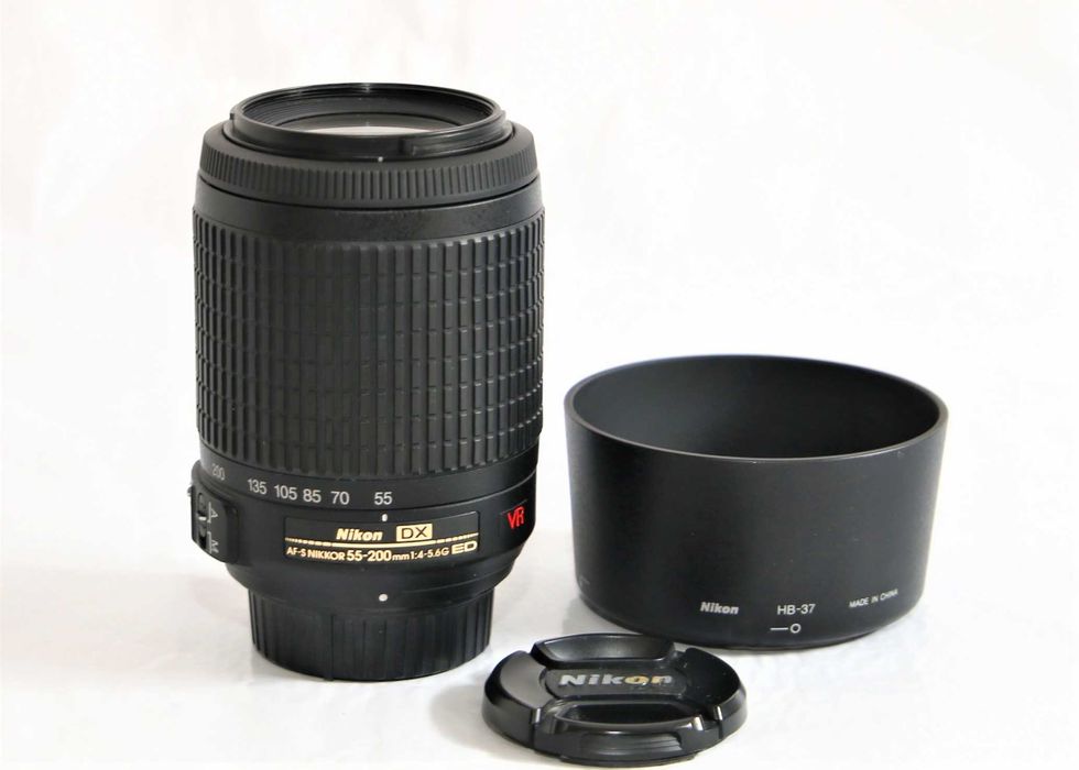 Lente Nikon AF-S 55-200mm VR objetiva em boas condições