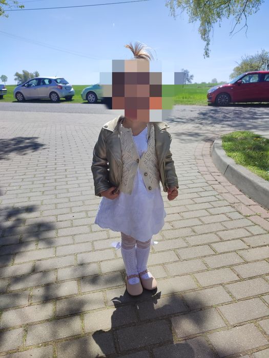 Złota skórzana kurtka dla dziewczynki