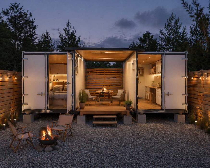 Zestaw kontenerów modułowy mieszkalny ocieplony 9m do aranżacji