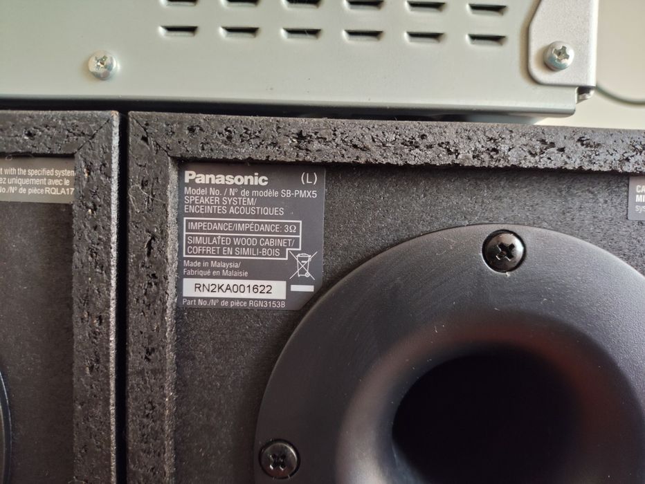 Mini wieża Panasonic pmx5 z głośnikami i pilot