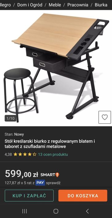 Stół kreślarski biurko super okazja