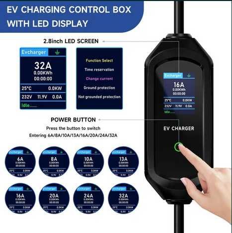 Зарядка для авто, электромобиля   AFYEEV 7.2 кВт 32 A 1-фаза Type 2