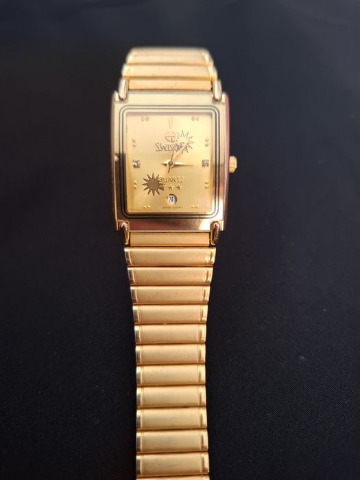 Швейцарський позолочений годинник Swistar