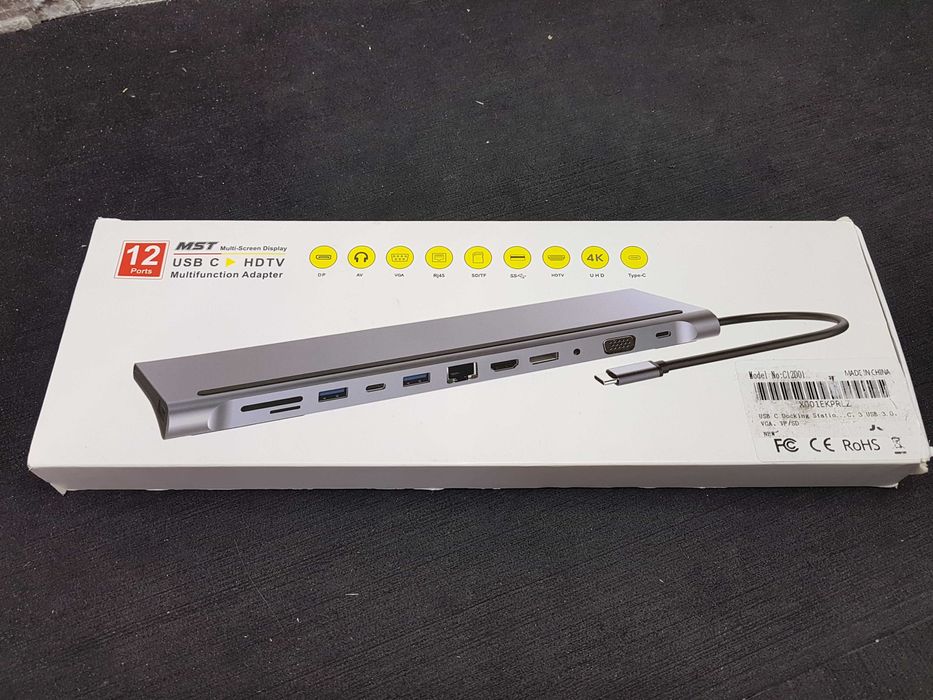 Док-станція 1Goal® USB C - 12 в 1 HUB MST, алюмінієва станція типу C